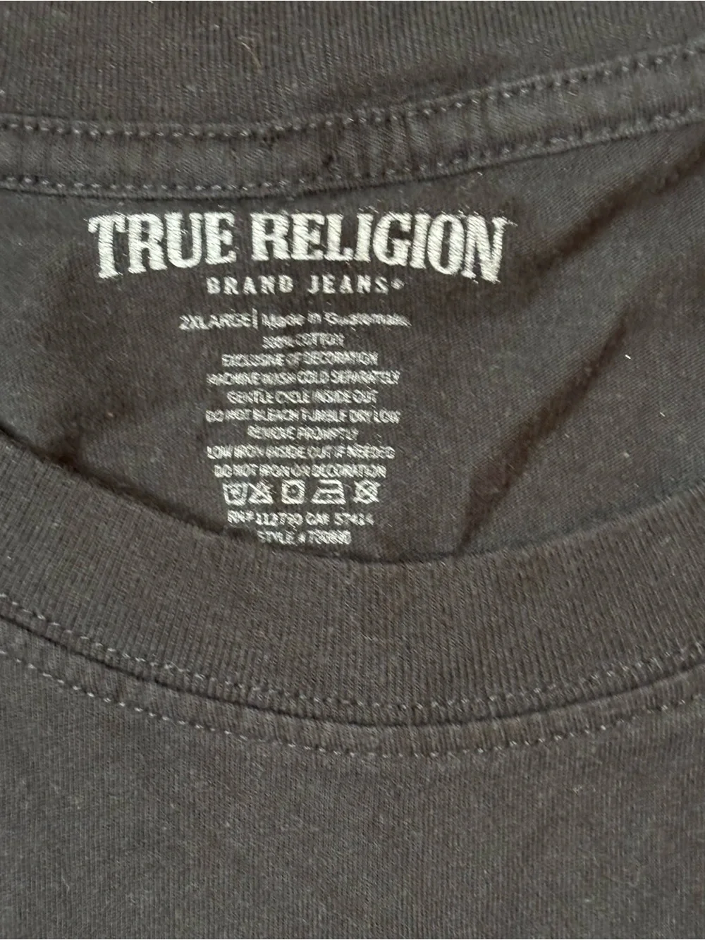 True Religion Black Short-Sleeve Logo Tee